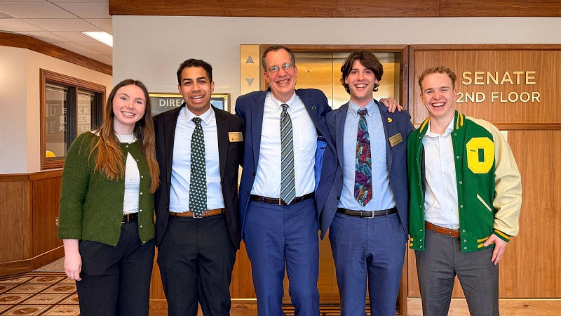 President Scholz with Students - 2026 Lobby Day