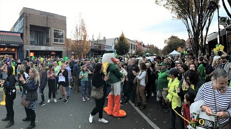 Duck with crowd